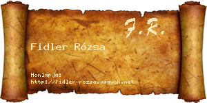 Fidler Rózsa névjegykártya