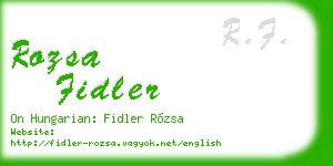 rozsa fidler business card