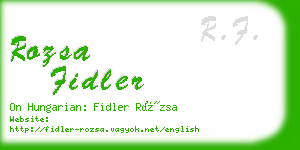 rozsa fidler business card